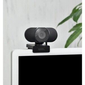 onn Webcam Autofocus 1440p Resolution Built-in Microphone 360 Degree Rotation